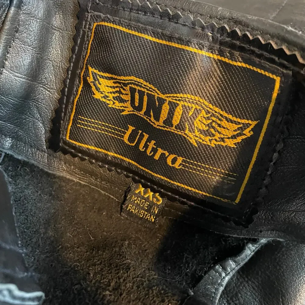 Unik Ultra All Leather Distressed Dark Brown Chaps Biker Moto Motorcycle XXS